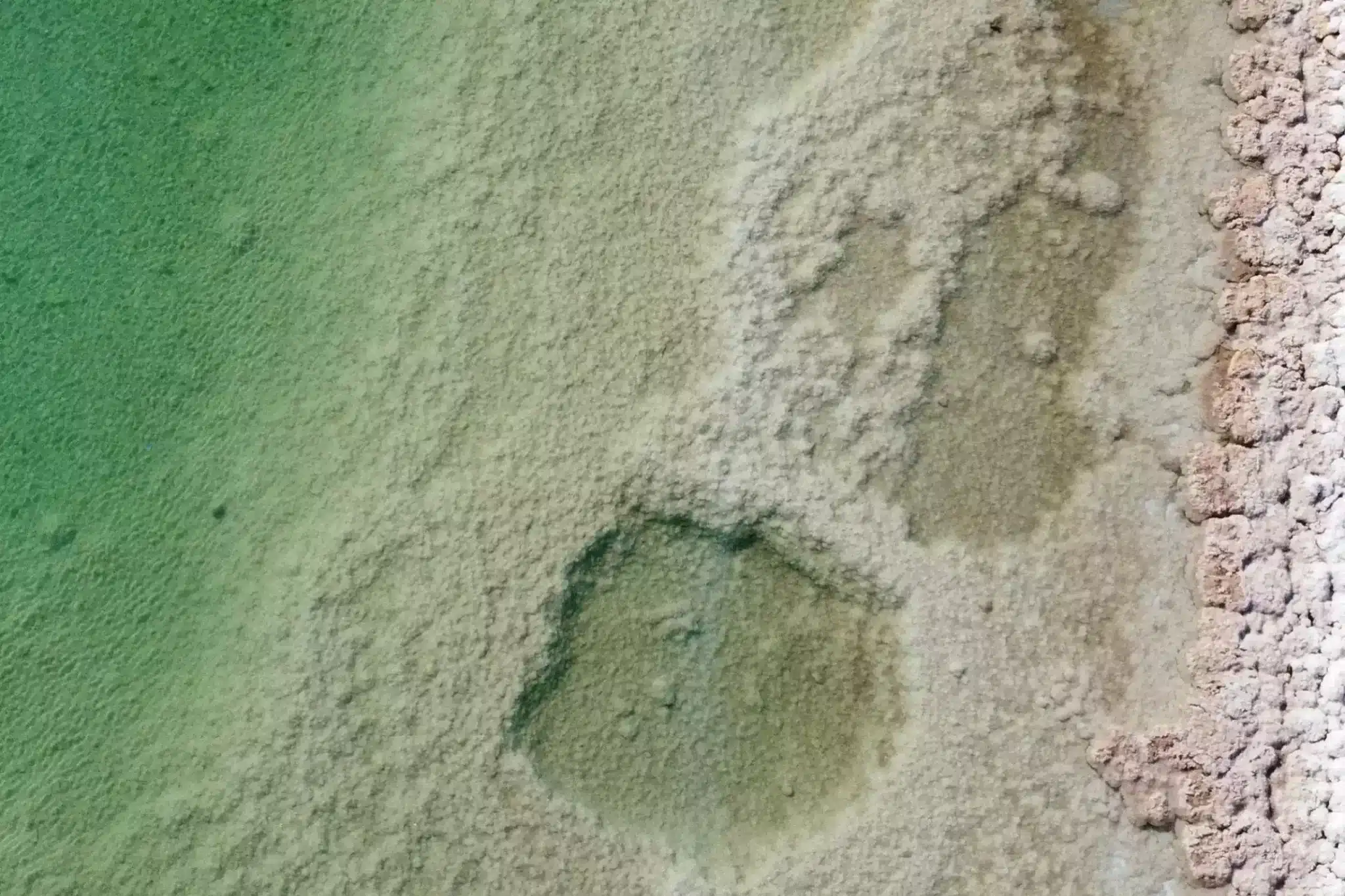 Areal view of the Long Salt Lake Abu Dhabi.